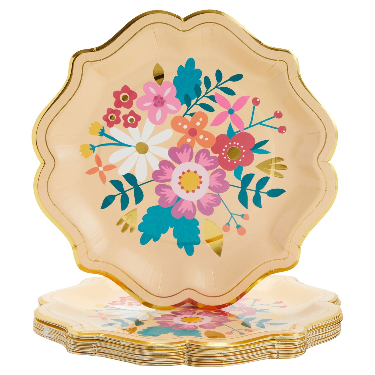 Floral paper plates deals bulk